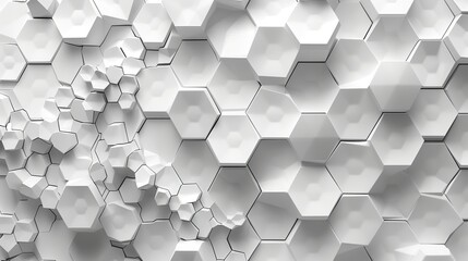 Poster - a rendering of a white geometric hexagonal abstract background.image illustration
