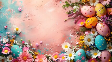 Wall Mural - Easter holiday happy celebration background
