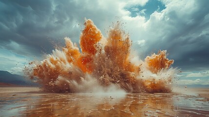 Wall Mural - river sand explosion.stock image