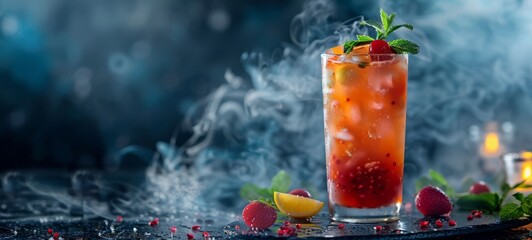 Wall Mural - Zombie Cocktail from restaurant bar food photography. Popular Cocktail Zombie. Cocktail Zombie Images texture banner postcard horizontal.