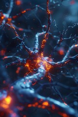 Poster - Captivating Neural Network Synaptic Firing in Cinematic Photographic Style