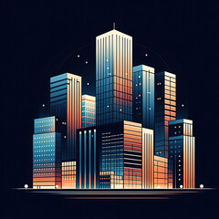 skyscraper office building abstract backgrounds illustration