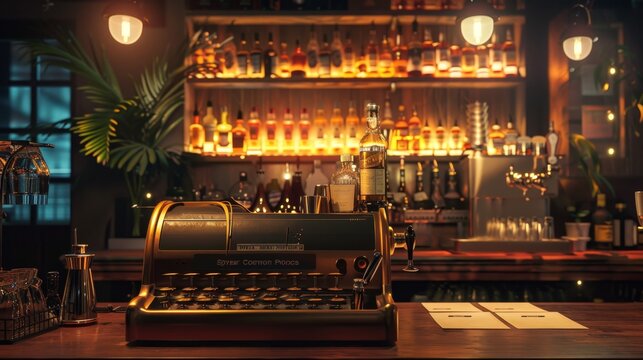 Vintage Speakeasy Bar Classic Cocktails Nostalgic Ambiance and OldSchool Charm