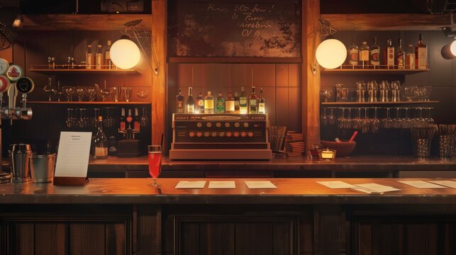 Vintage Speakeasy Bar Classic Cocktails Nostalgic Ambiance and OldSchool Charm
