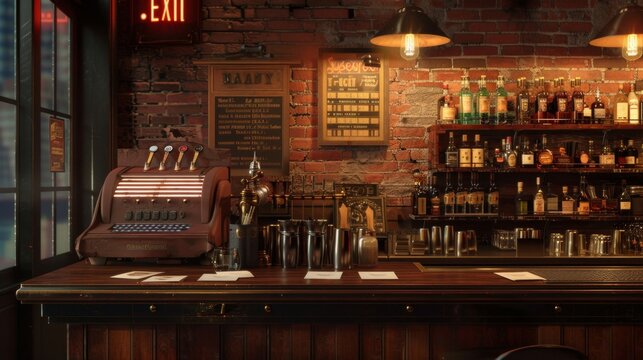 Vintage Speakeasy Bar Classic Cocktails Nostalgic Ambiance and OldSchool Charm