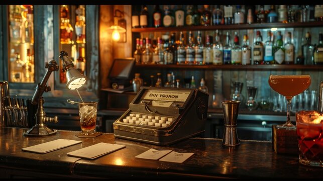 Vintage Speakeasy Bar Classic Cocktails Nostalgic Ambiance and OldSchool Charm