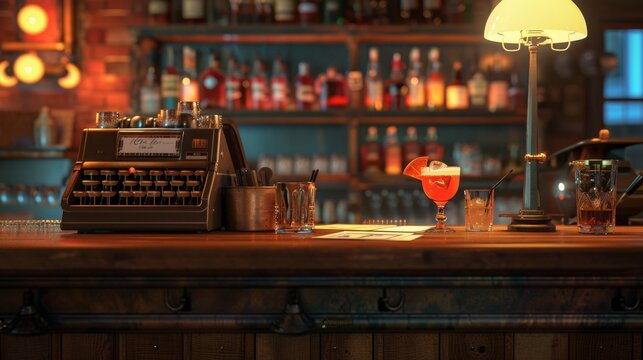 Vintage Speakeasy Bar Classic Cocktails Nostalgic Ambiance and OldSchool Charm
