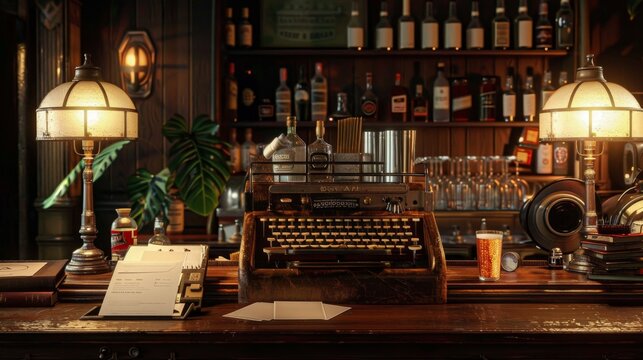 Vintage Speakeasy Bar Classic Cocktails Nostalgic Ambiance and OldSchool Charm