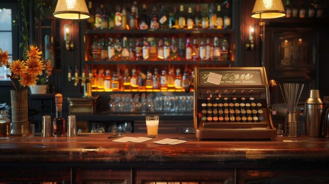Vintage Speakeasy Bar Classic Cocktails Nostalgic Ambiance and OldSchool Charm