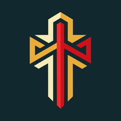 Vector Design for Christian Cross	