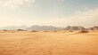© CStock - desert landscape with towering sand dunes and rugged mountains in the distance