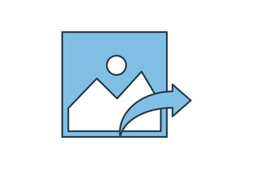 Poster - share image icon. icon related to edit tool. suitable for web site, app, user interfaces, printable etc. flat line icon style. simple vector design editable