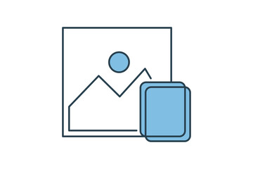 Poster - copy image icon. icon related to edit tool. suitable for web site, app, user interfaces, printable etc. flat line icon style. simple vector design editable