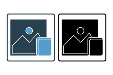 Poster - copy image icon. icon related to edit tool. suitable for web site, app, user interfaces, printable etc. solid icon style. simple vector design editable