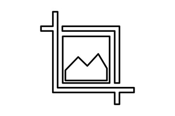 Poster - Crop image icon. icon related to edit tool. suitable for web site, app, user interfaces, printable etc. line icon style. simple vector design editable