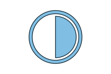 Poster - contrast icon. icon related to edit tool. suitable for web site, app, user interfaces, printable etc. flat line icon style. simple vector design editable