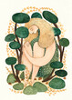 © Mirjam - Girl sitting in the middle of plants and trees and enjoying the forest