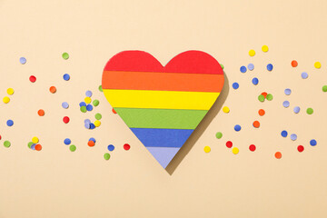 Wall Mural - LGBT parade concept, free love symbol on light background.