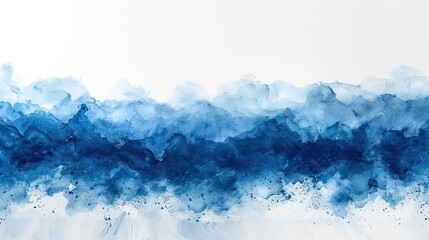 Poster - decorative background made with hand drawn watercolor splashes in blue.stock photo