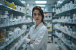 © Marina Shvedak - Smiling portrait of young person pharmacist at the pharmacy