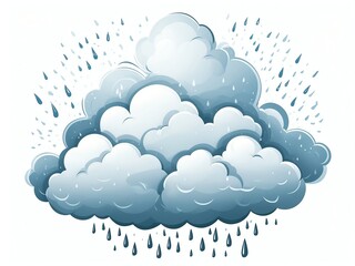 Poster - rain cloud clipart on plain white background cartoon clipart on plain white background