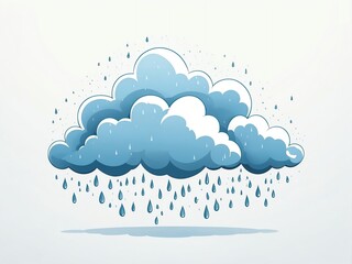 Poster - rain cloud clipart on plain white background cartoon clipart on plain white background