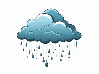 Poster - rain cloud clipart on plain white background cartoon clipart on plain white background