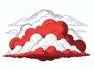 Poster - red cloud clipart on plain white background cartoon clipart on plain white background