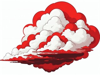 Poster - red cloud clipart on plain white background cartoon clipart on plain white background