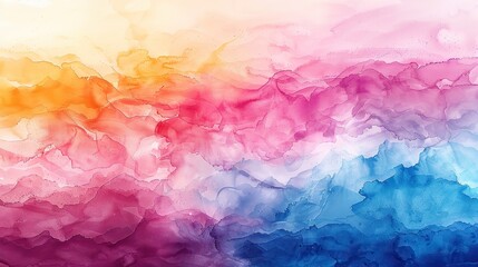Poster - watercolor and acrylic flow blot painting a horizontal color canvas texture background.illustration