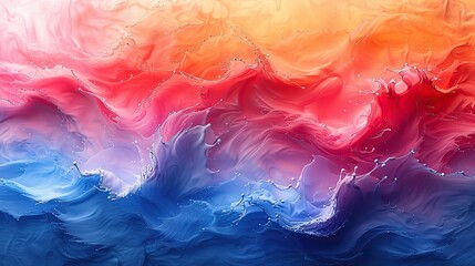 Poster - watercolor and acrylic flow blot painting a horizontal color canvas texture background.image illustration