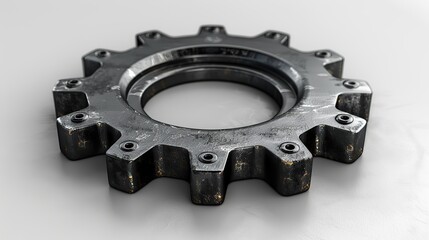 Fototapete - rendered illustration icon of a gear or cog on white isolated background for concepts of setting up maintaining and troubleshooting.stock photo