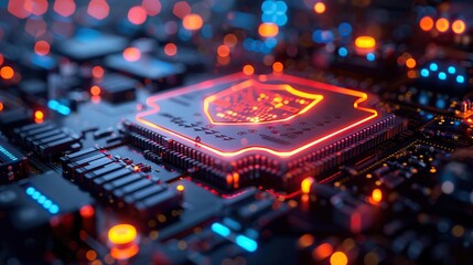 Fototapete - shield laptop cyber security concept laptop and cloud data under protection data protection and cybersecurity software development safety internet technology.image illustration