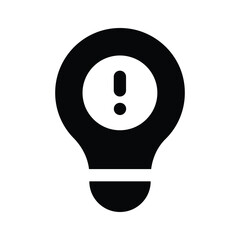 Canvas Print - Exclamation mark on light bulb depicting icon of idea warning