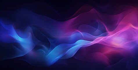 Abstract colorful purple and blue background shining with lights, with waves