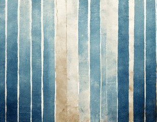 Wall Mural - old paper texture and vertical stripes alternating between light blue and white, presenting a weathered, aged look