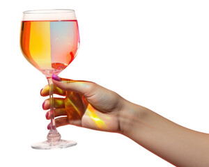 Canvas Print - PNG Hand holding cocktail glass drink cosmopolitan refreshment. 