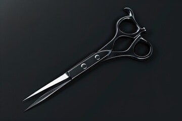 Poster - A close-up view of a pair of scissors lying on a table, suitable for use in still life or design images
