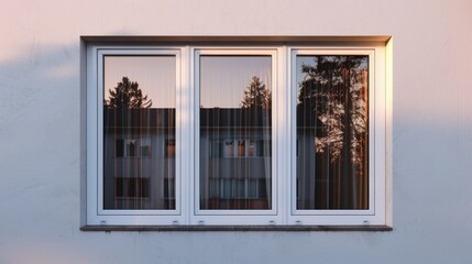 Aufkleber - A fire hydrant sits in front of a window, potentially serving as a decorative piece or providing emergency access
