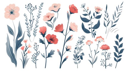 Wall Mural - background with flowers