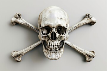 Aufkleber - A skull and crossbones symbol on a wall, often used as a warning or threat