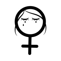 Wall Mural - Vector illustration of Female Sign with crying face on transparent background