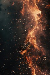 Poster - A close-up shot of a flame burning brightly on a dark, matte-black surface