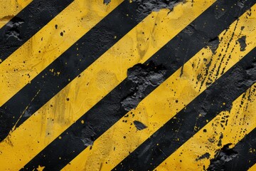 Poster - Close-up shot of a yellow and black hazard sign with bold text warning of potential danger