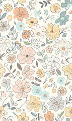  Seamless pattern of flower.