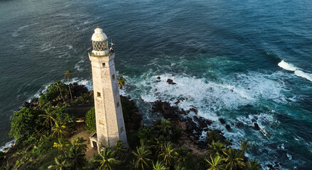 Wall Mural - Aerial view of Dondra Lighthouse in Sri Lanka. High quality photo