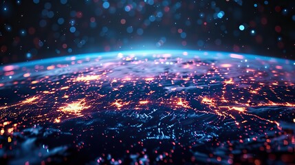 Poster - planet earth network connection web globe data exchange.illustration