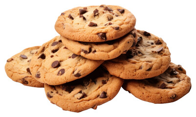 Sticker - PNG Chocolate chip cookies biscuit food white background. 