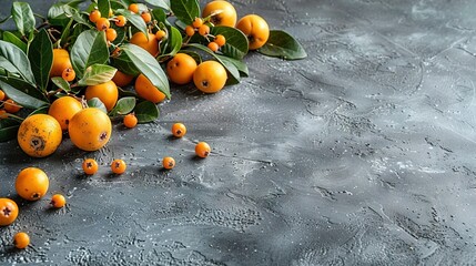 Wall Mural -   A group of oranges sits on a table alongside a bunch of oranges on the same table