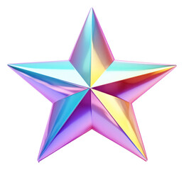 Wall Mural - PNG  Star icon iridescent white background celebration decoration.